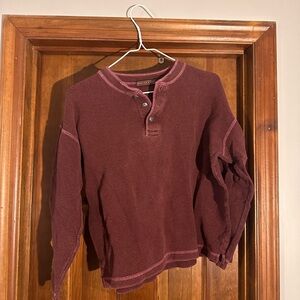 100% cotton Long Sleeve Henley Shirt
